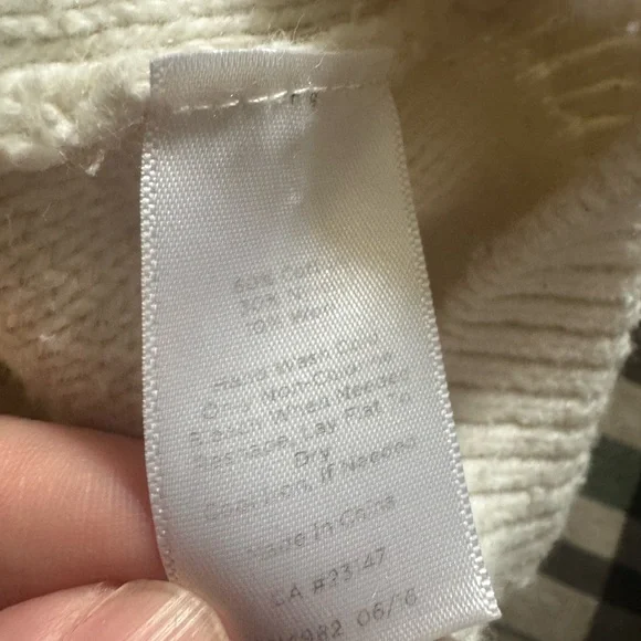 Vintage Talbots Cotton Blend Grandma Cottage Embroidered Cream Sweater - Picture 3 of 7